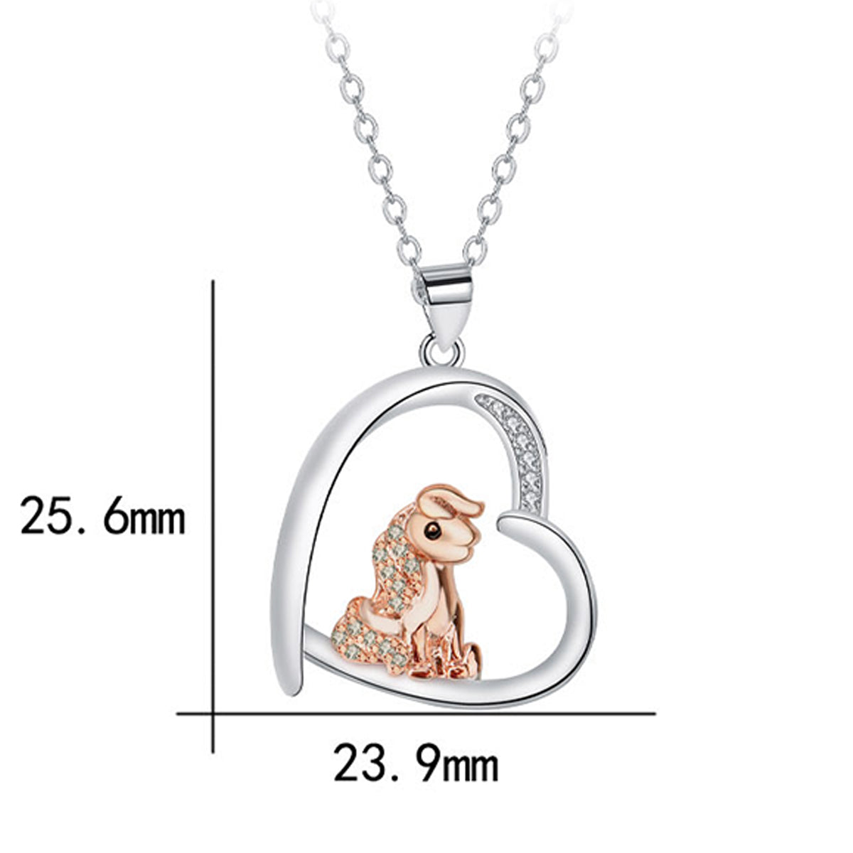 Copper With Silver Plated Heart Pendant Necklace