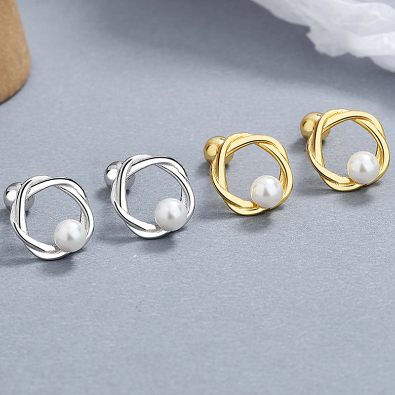 925 Sterling Silver Screw Back Stud Earrings