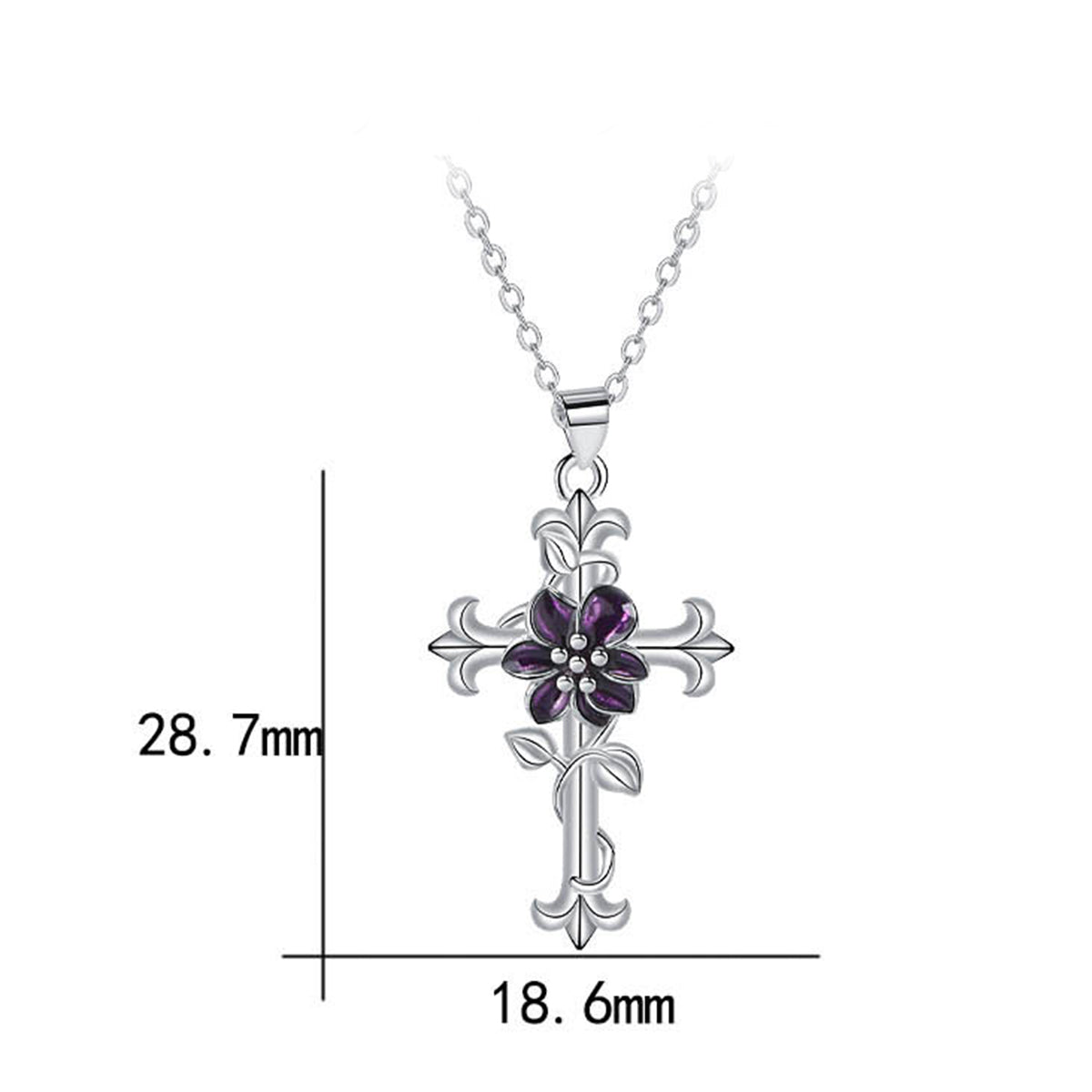 Copper With Silver Plated Cross Pendant Necklace