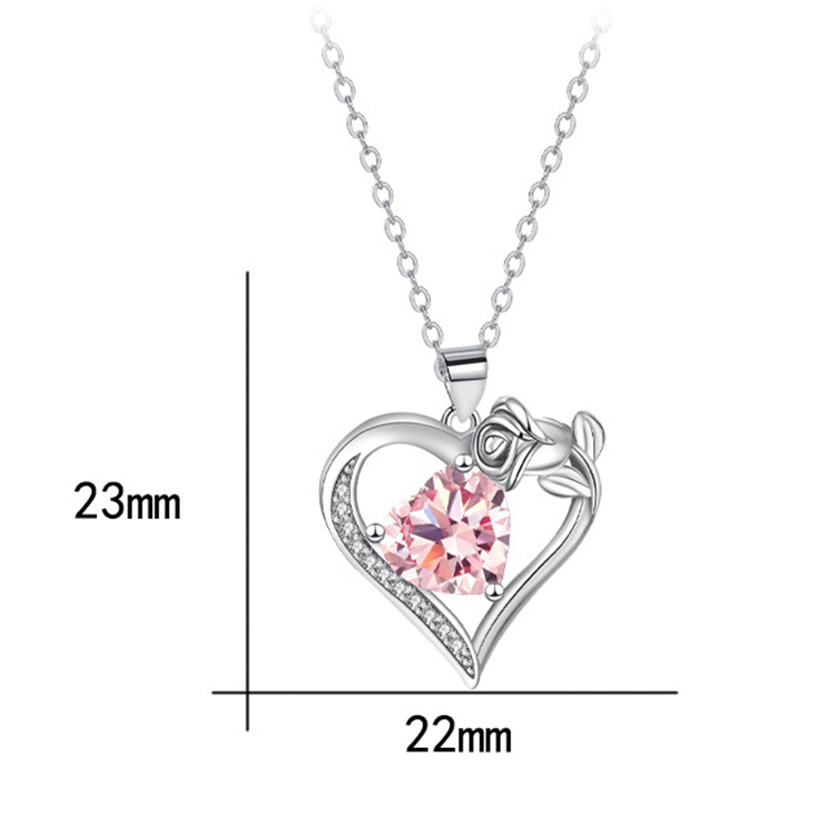 Copper With Silver Plated Heart Pendant Necklace