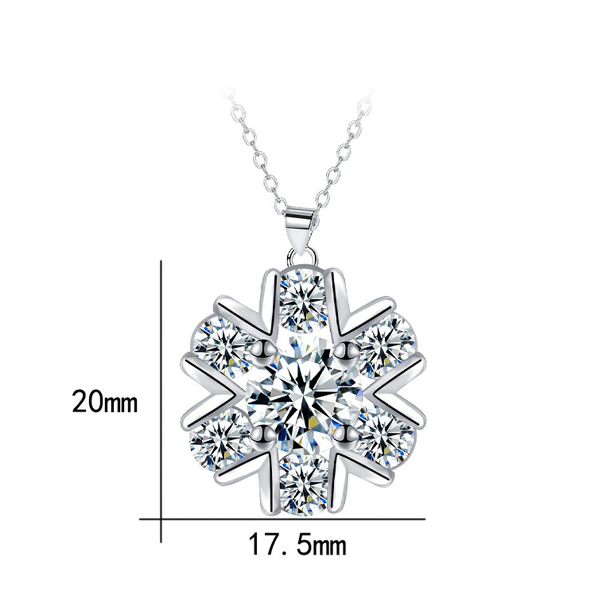 Copper With Silver Plated Snowflake Pendant Necklace
