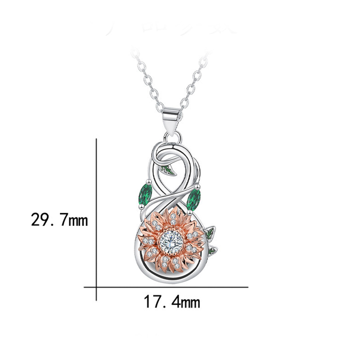 Copper With Silver/Rosegold Plated Infinity Flower Pendant Necklace