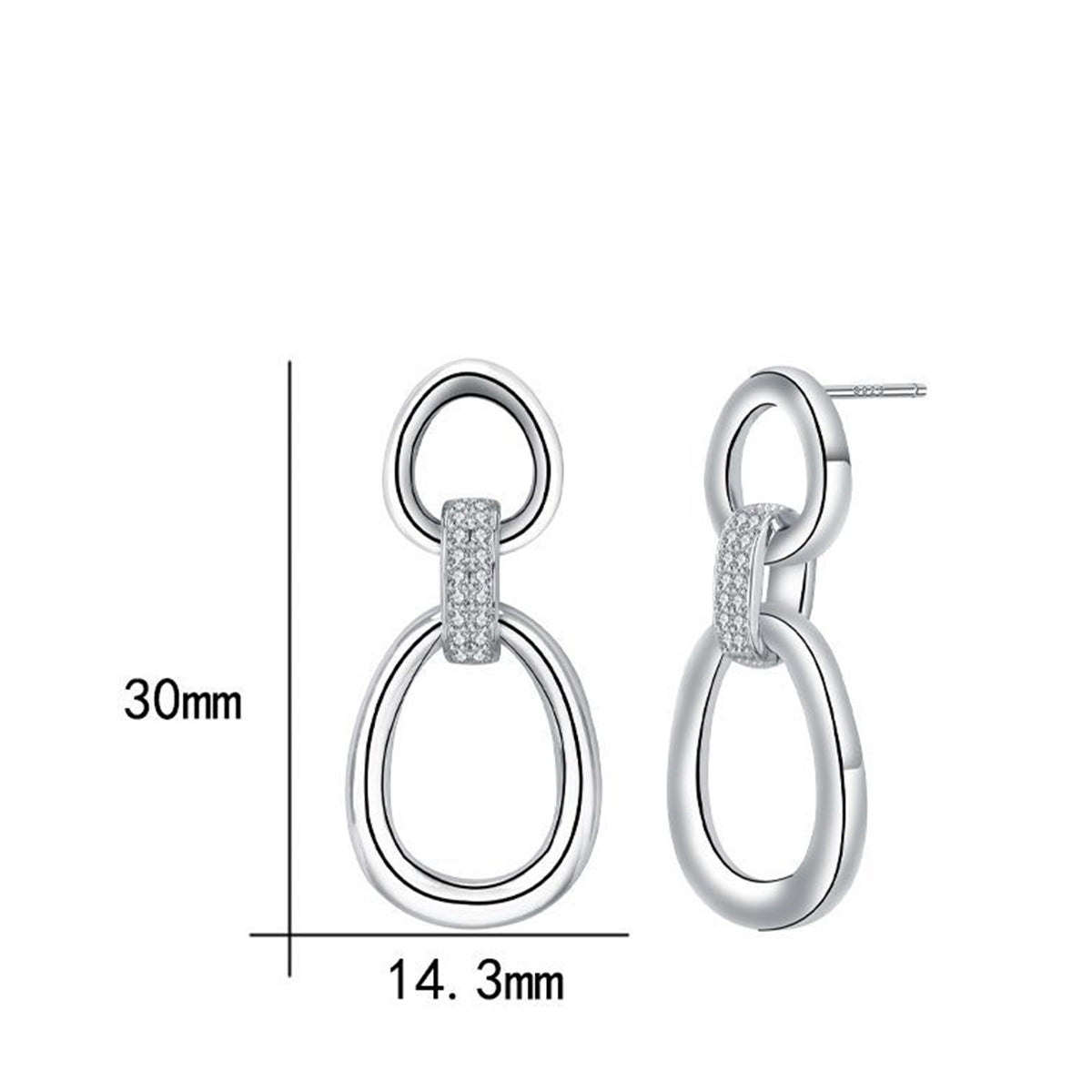 Copper With Silver Plated Fashion Jewelry Earrings