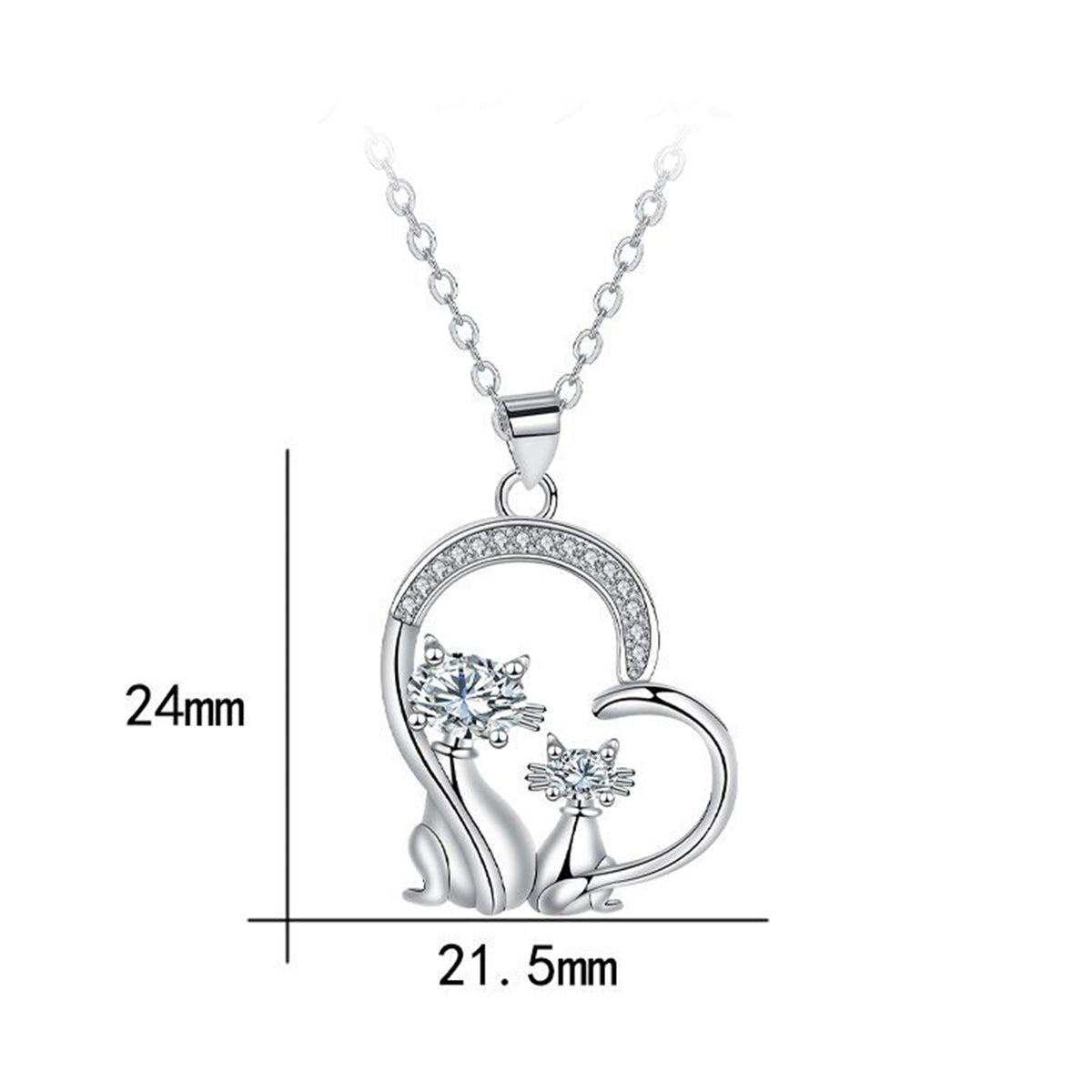 Copper With Silver Plated Heart Pendant Necklace