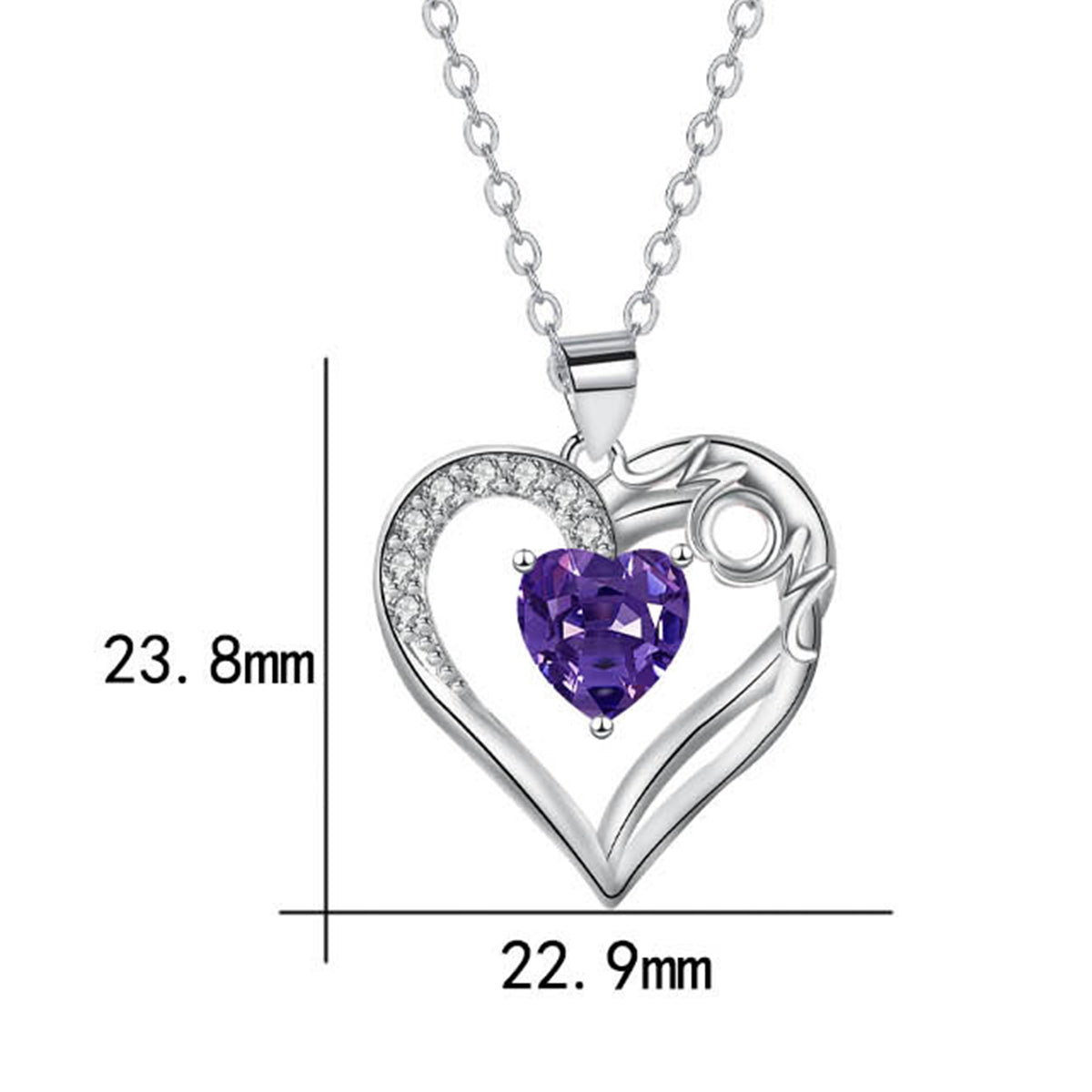 Copper With Silver Plated Heart Pendant Necklace