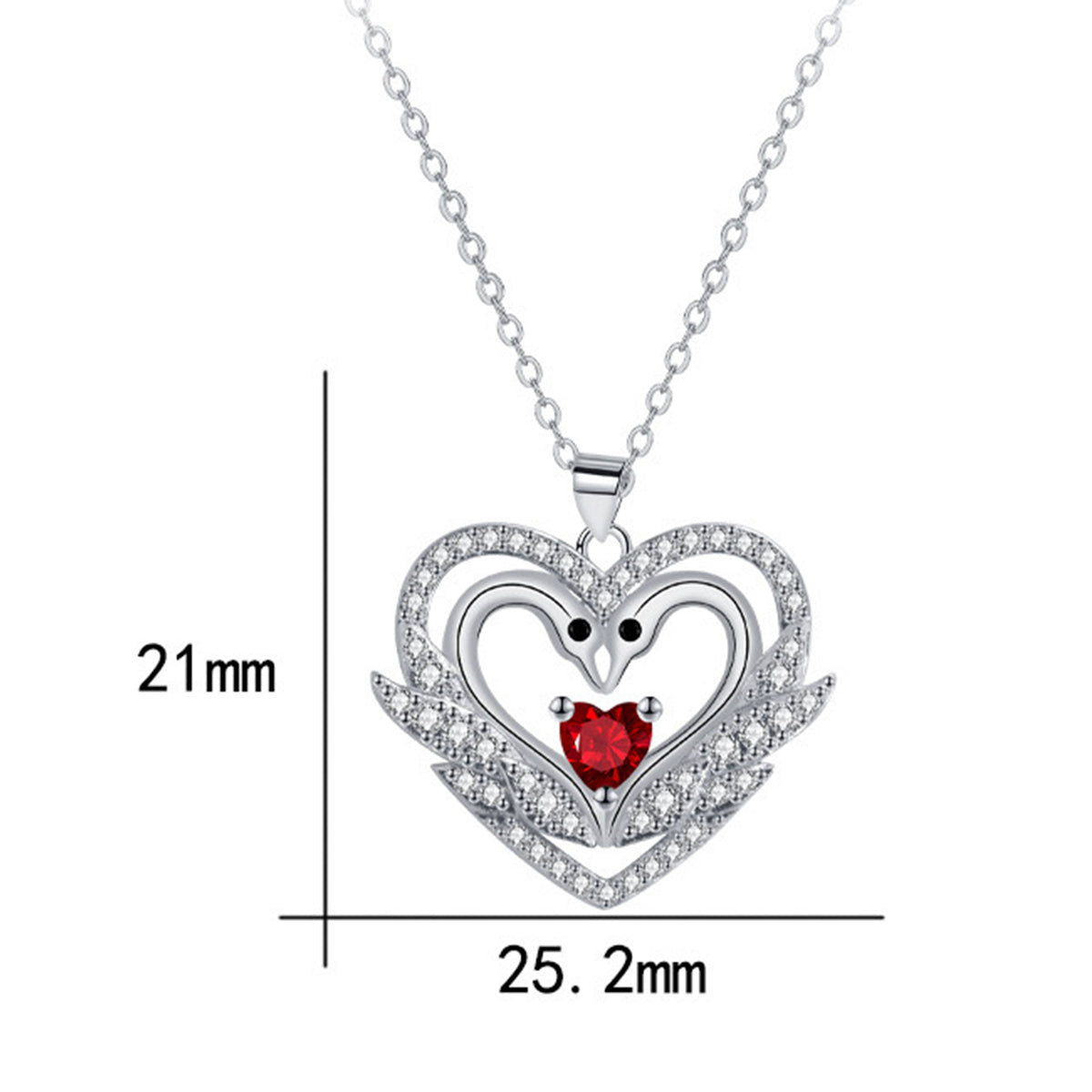 Copper With Silver Plated Heart Pendant Necklace