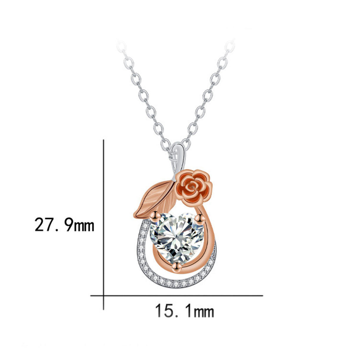 Copper With Silver/Rosegold Plated Flower Pendant Necklace