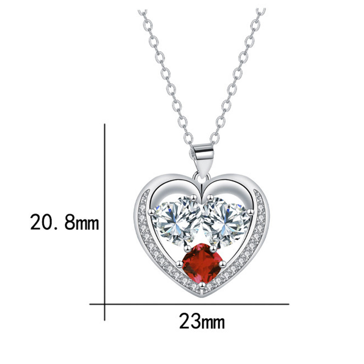 Copper With Silver Plated Heart Pendant Necklace