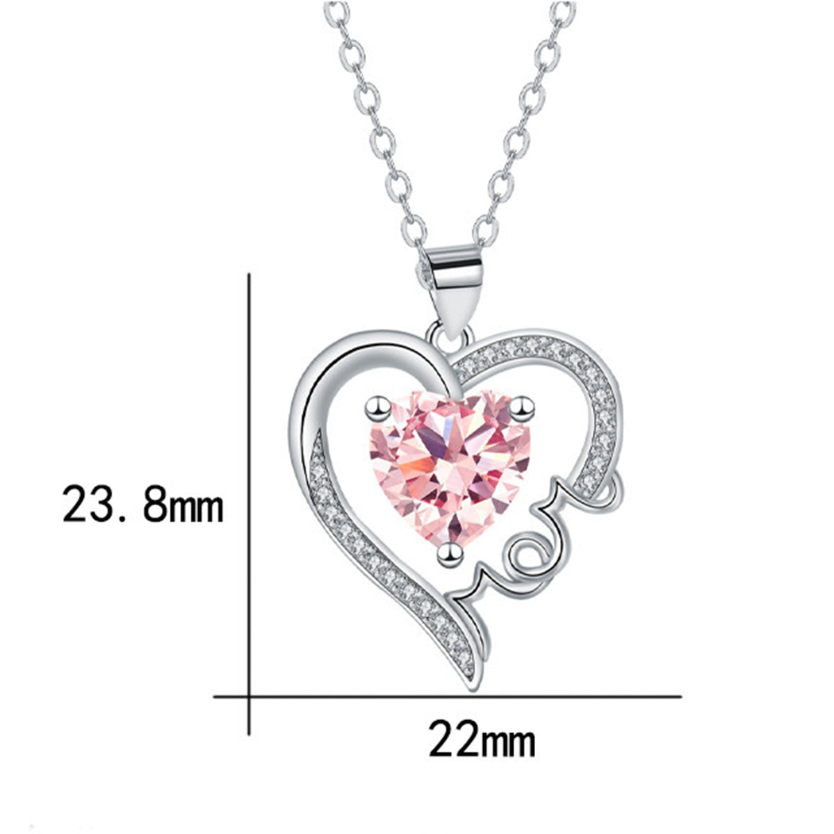 Copper With Silver Plated Heart Pendant Necklace
