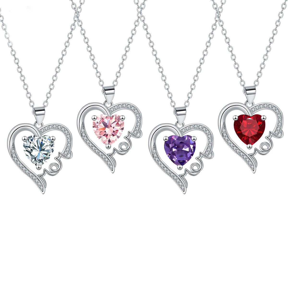 Copper With Silver Plated Heart Pendant Necklace