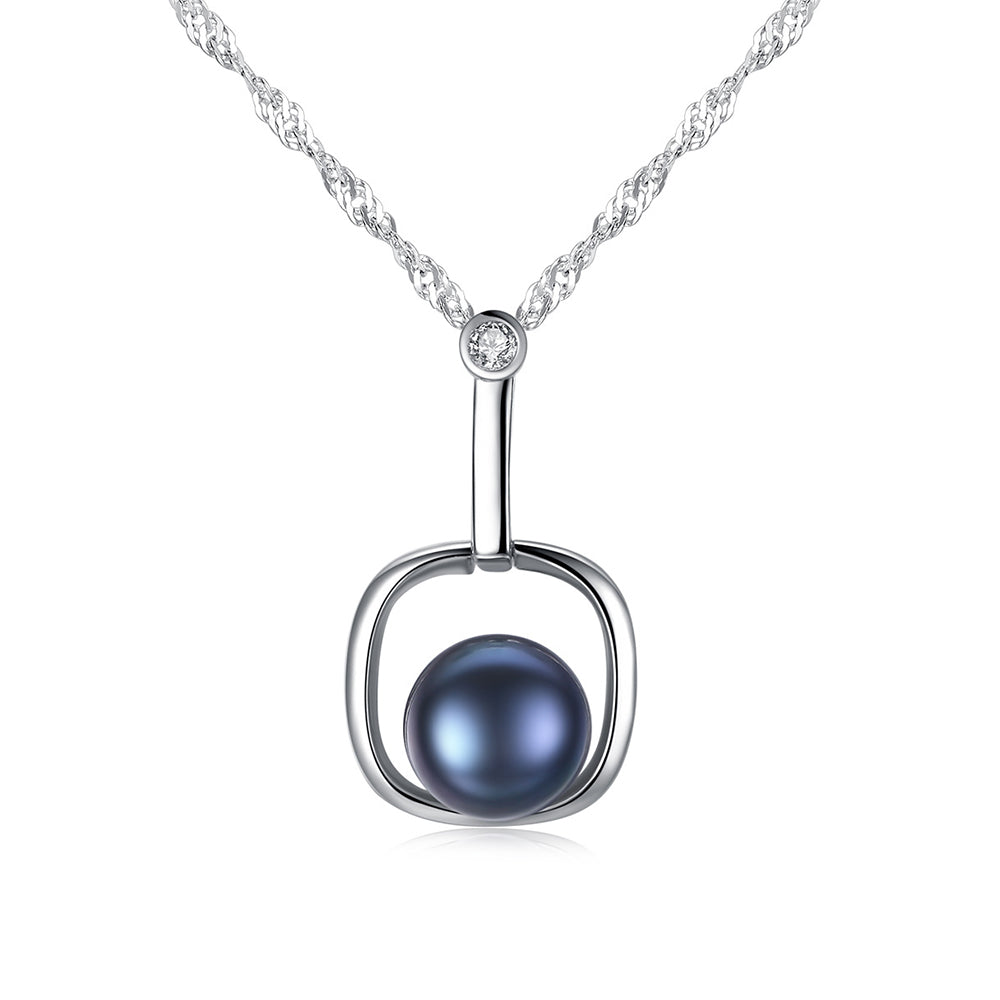 925 Sterling Silver Natural Pearl Drop Necklace Fashion Jewelry Gift for Women Girls