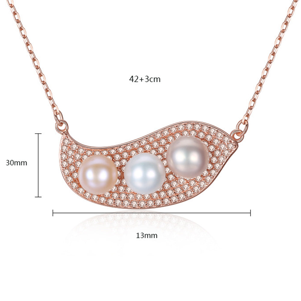 925 Sterling Silver Natural Pearl Drop Necklace Fashion Jewelry Gift for Women Girls