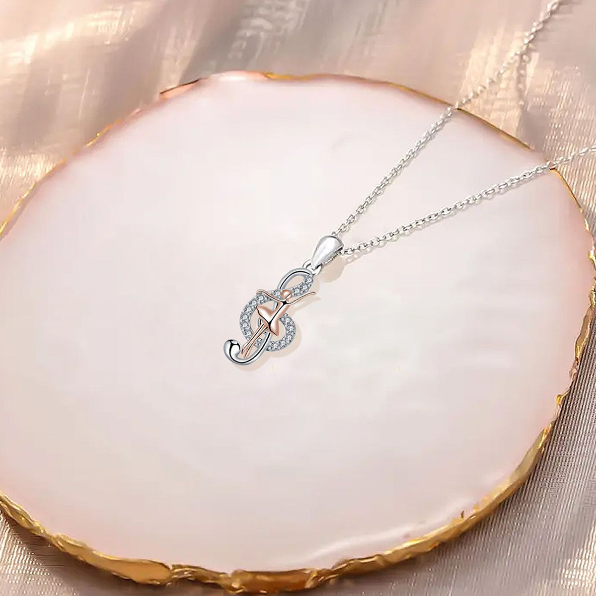 Copper With Silver/Rosegold Plated Music Pendant Necklace