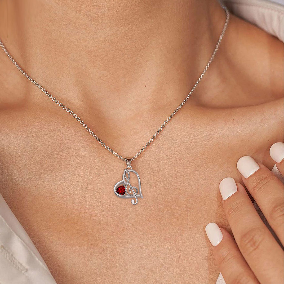 Copper With Silver Plated Heart Pendant Necklace