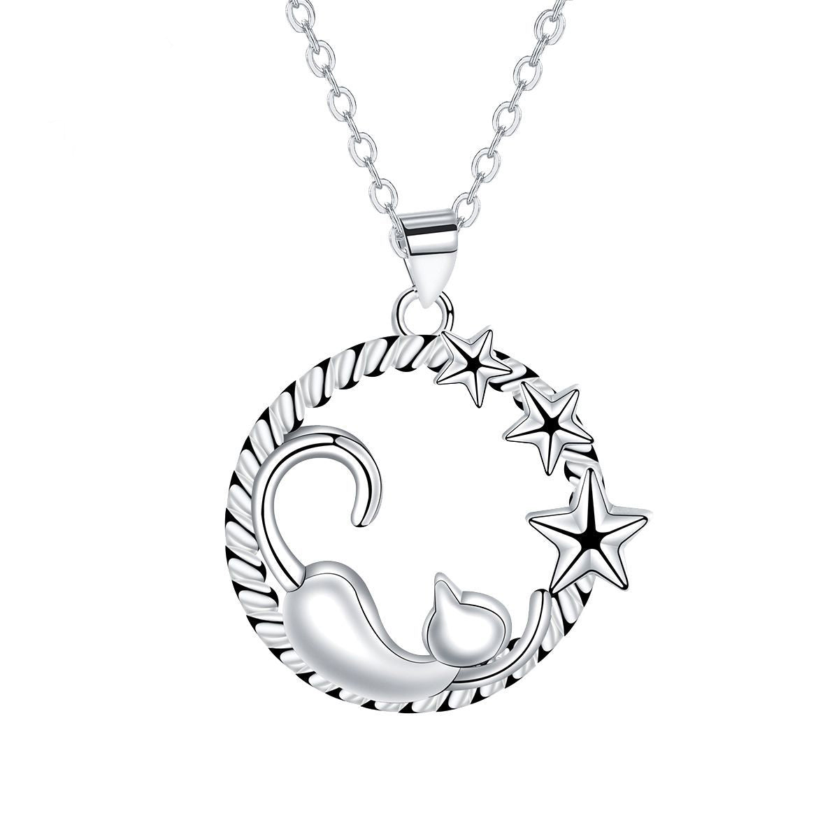 Copper With Silver Plated Birds Trees Pendant Necklace