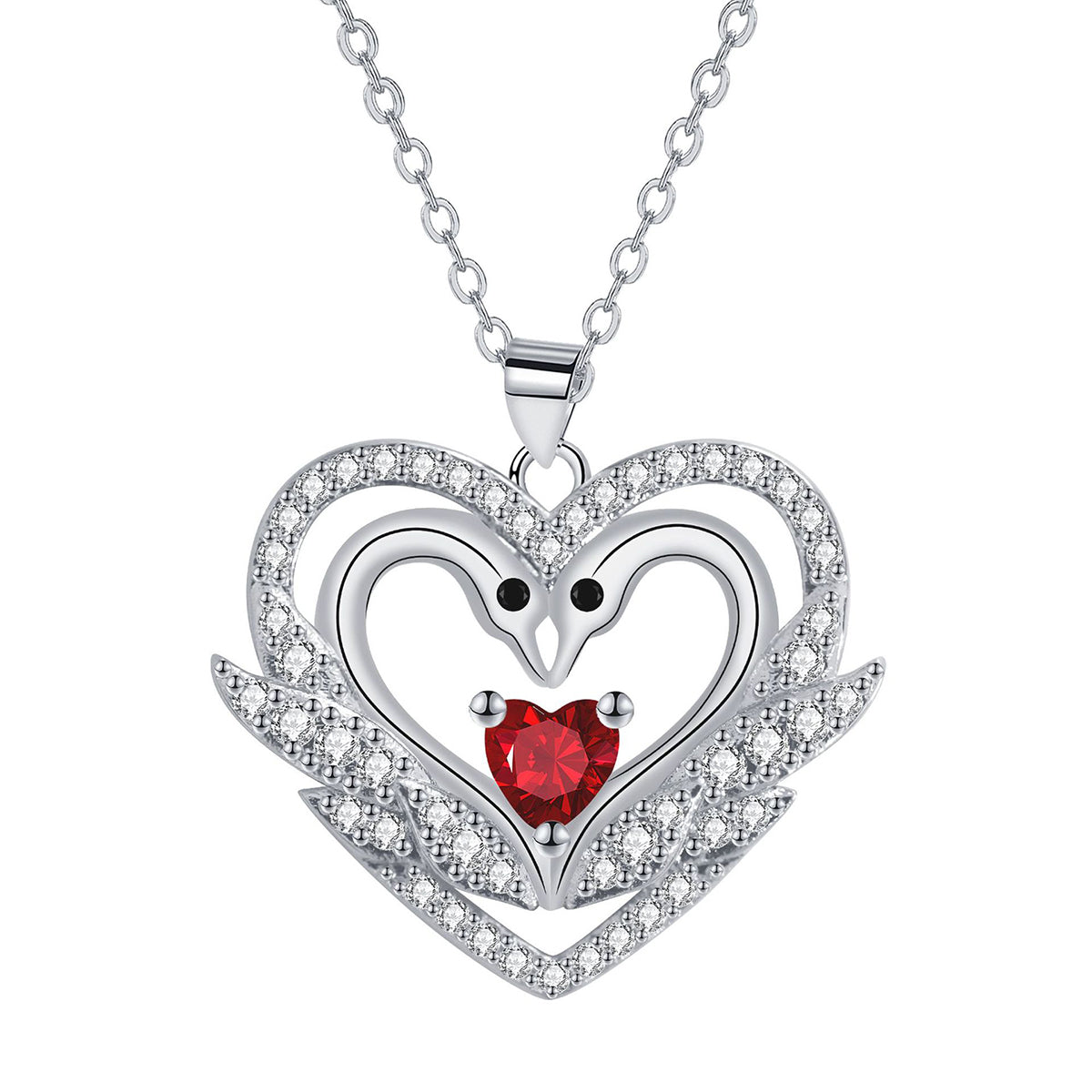 Copper With Silver Plated Heart Pendant Necklace