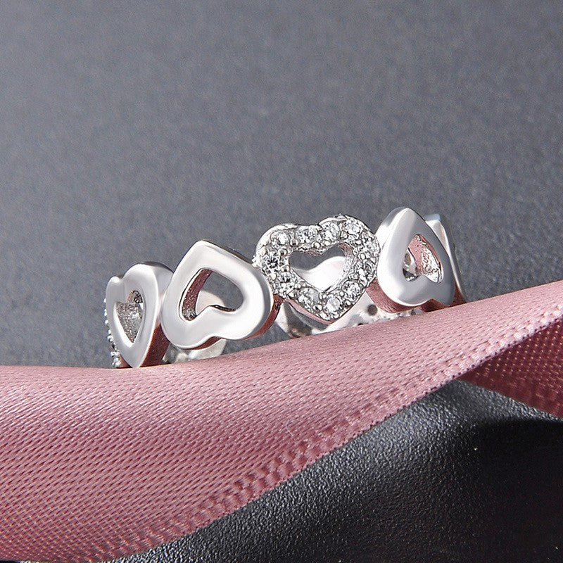 925 Sterling Silver Heart Fashion Ring