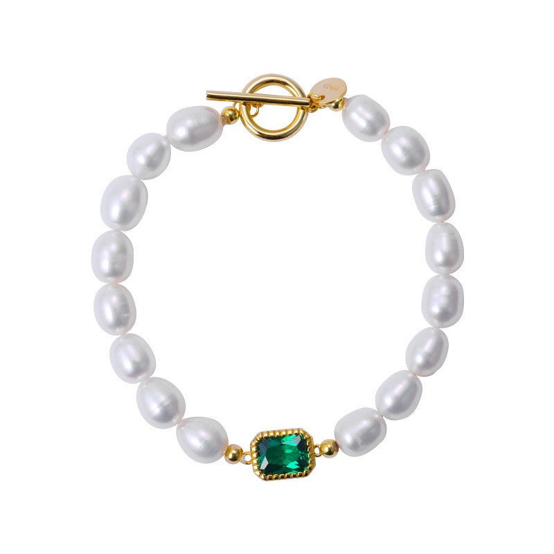 925 Sterling Silver Pearl Bracelet Fashion Jewelry Gift for Women Girls