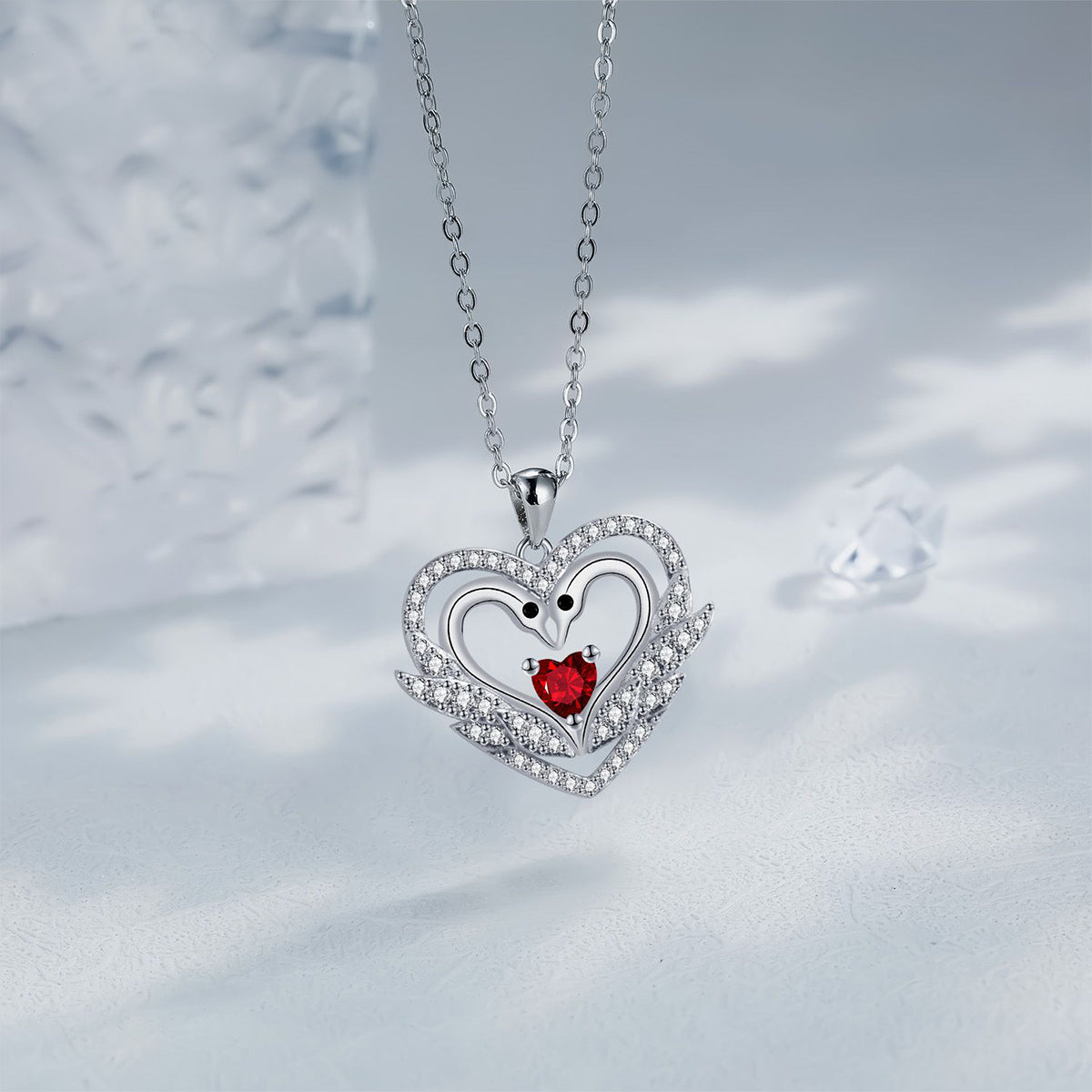 Copper With Silver Plated Heart Pendant Necklace