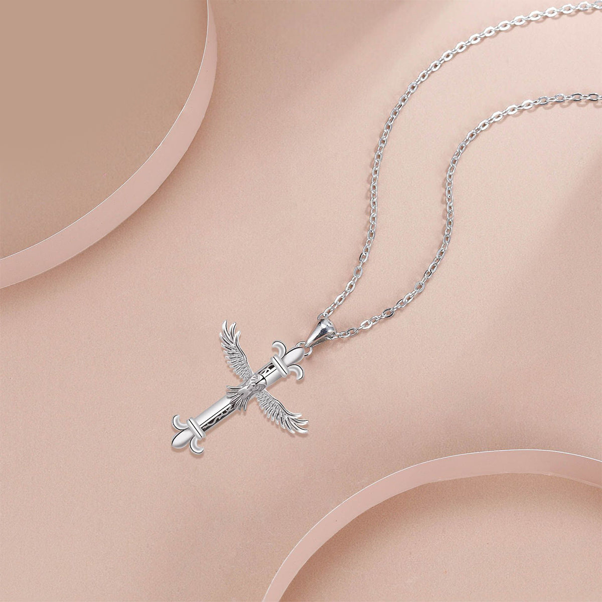Copper With Silver Plated Cross Pendant Necklace