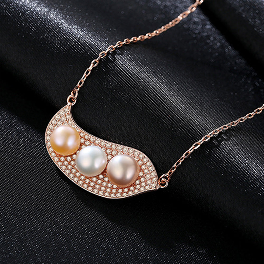 925 Sterling Silver Natural Pearl Drop Necklace Fashion Jewelry Gift for Women Girls