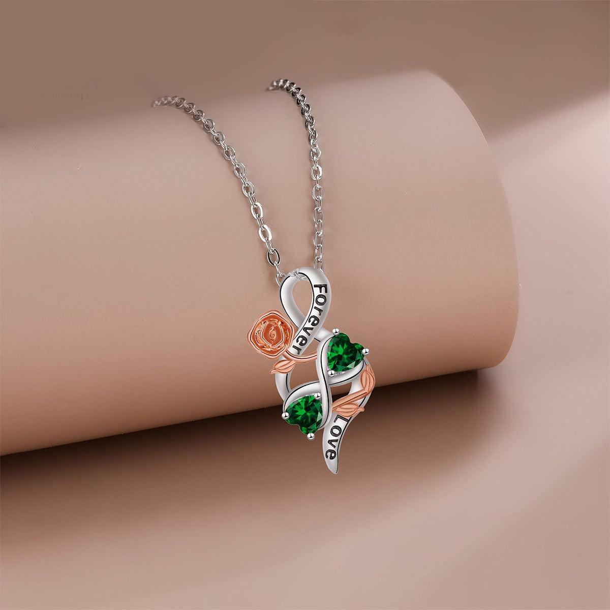 Copper With Silver/Rosegold Plated Heart Pendant Necklace