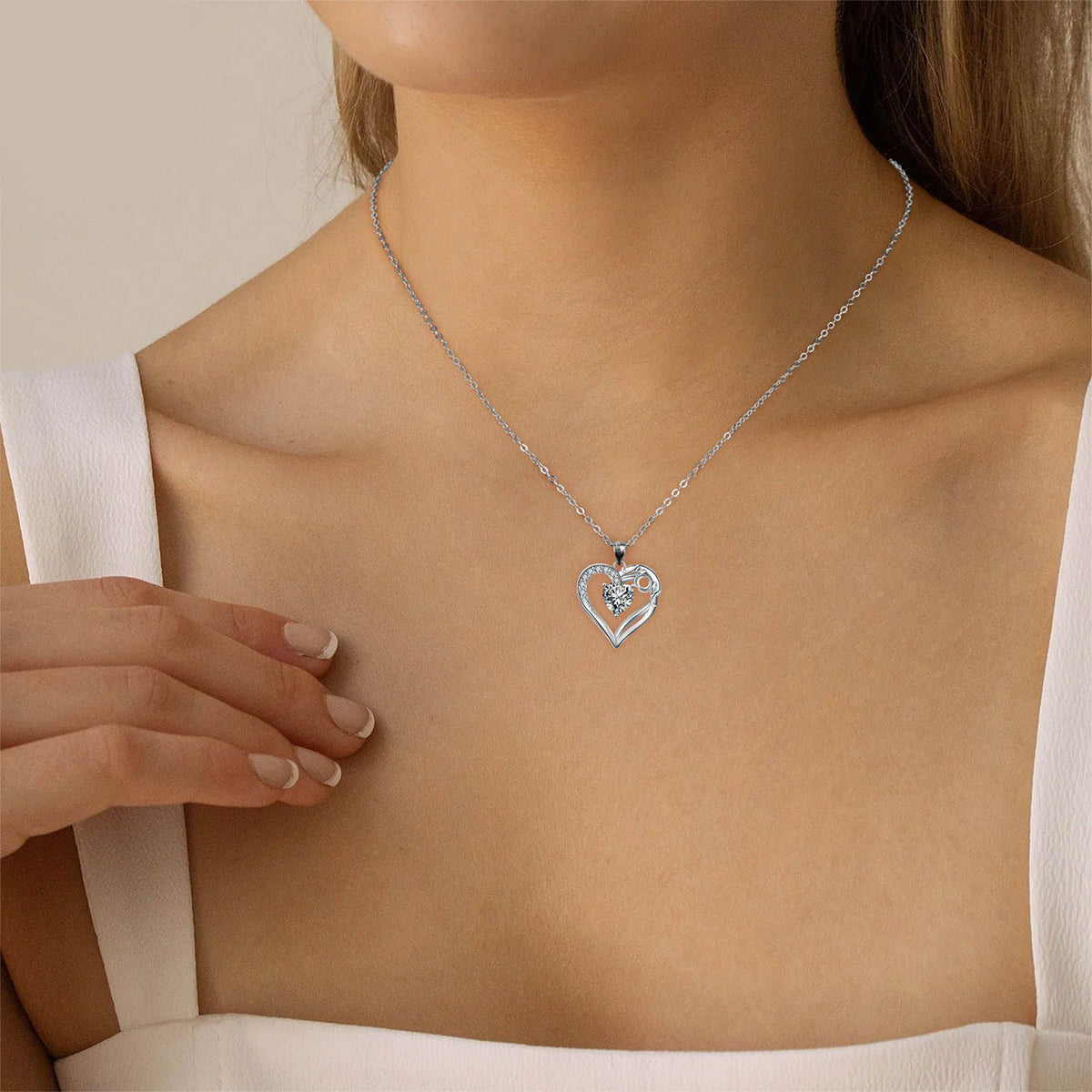 Copper With Silver Plated Heart Pendant Necklace