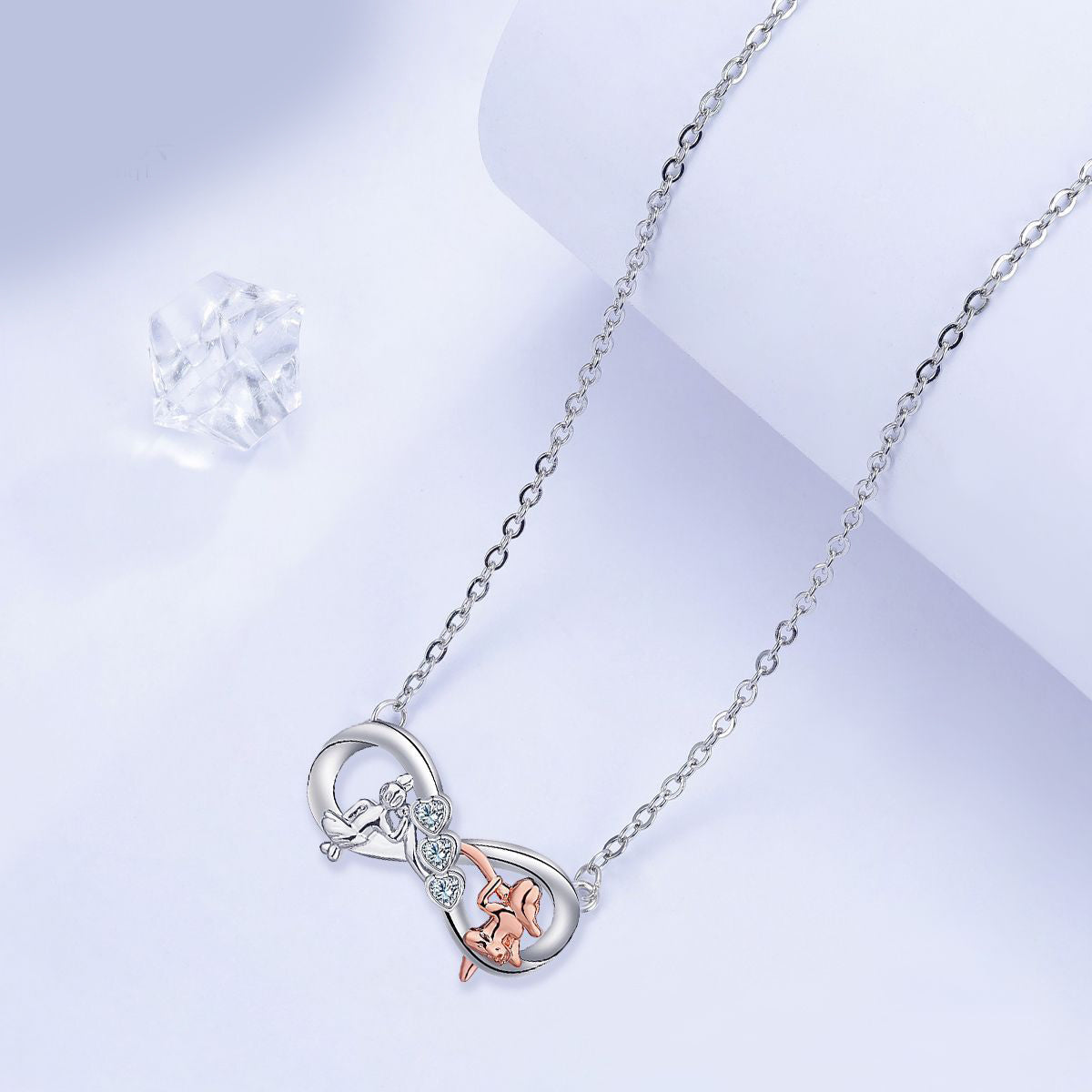 Copper With Silver/Rosegold Plated Infinity Pendant Necklace for Women