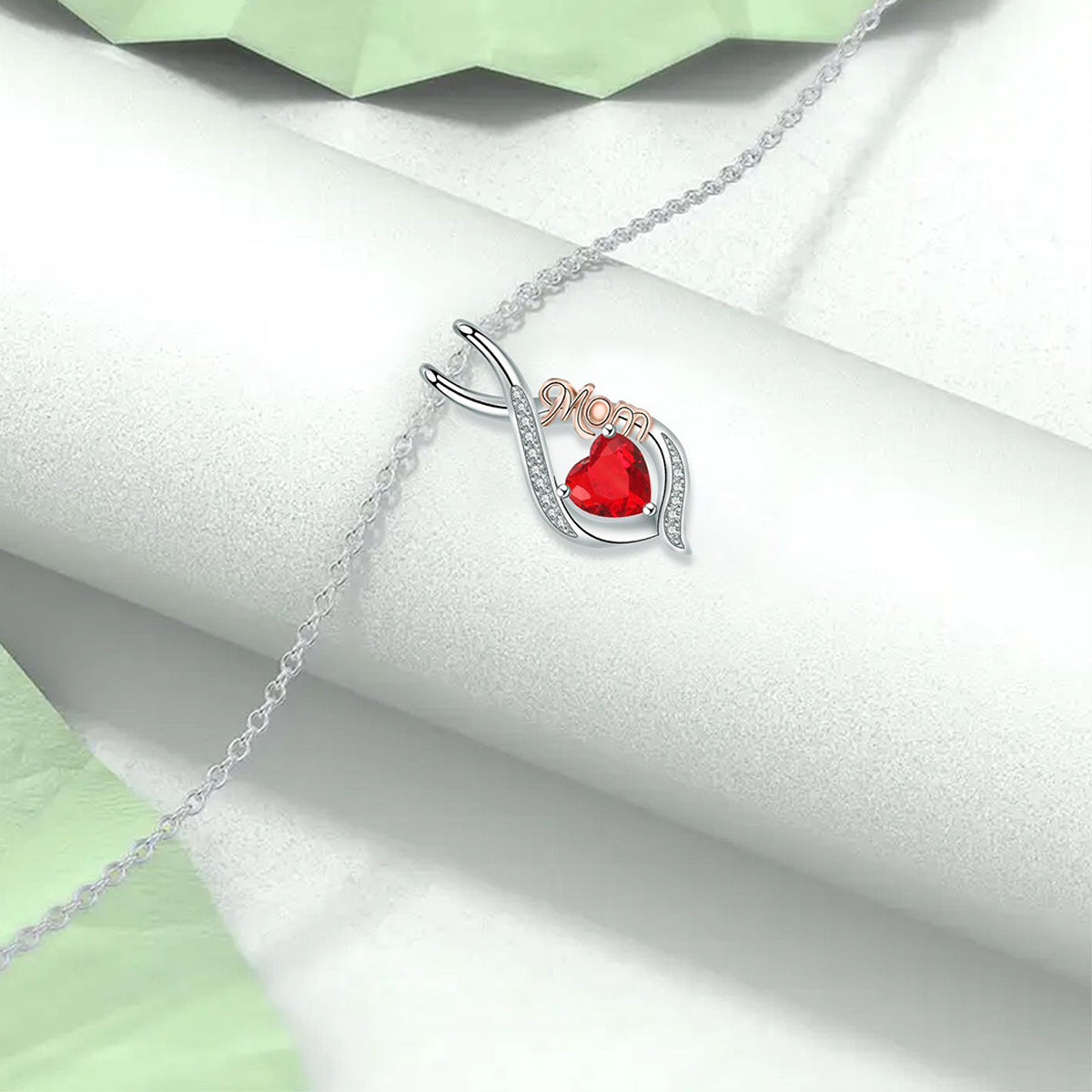 Copper With Silver/Rosegold Plated Love Pendant Necklace