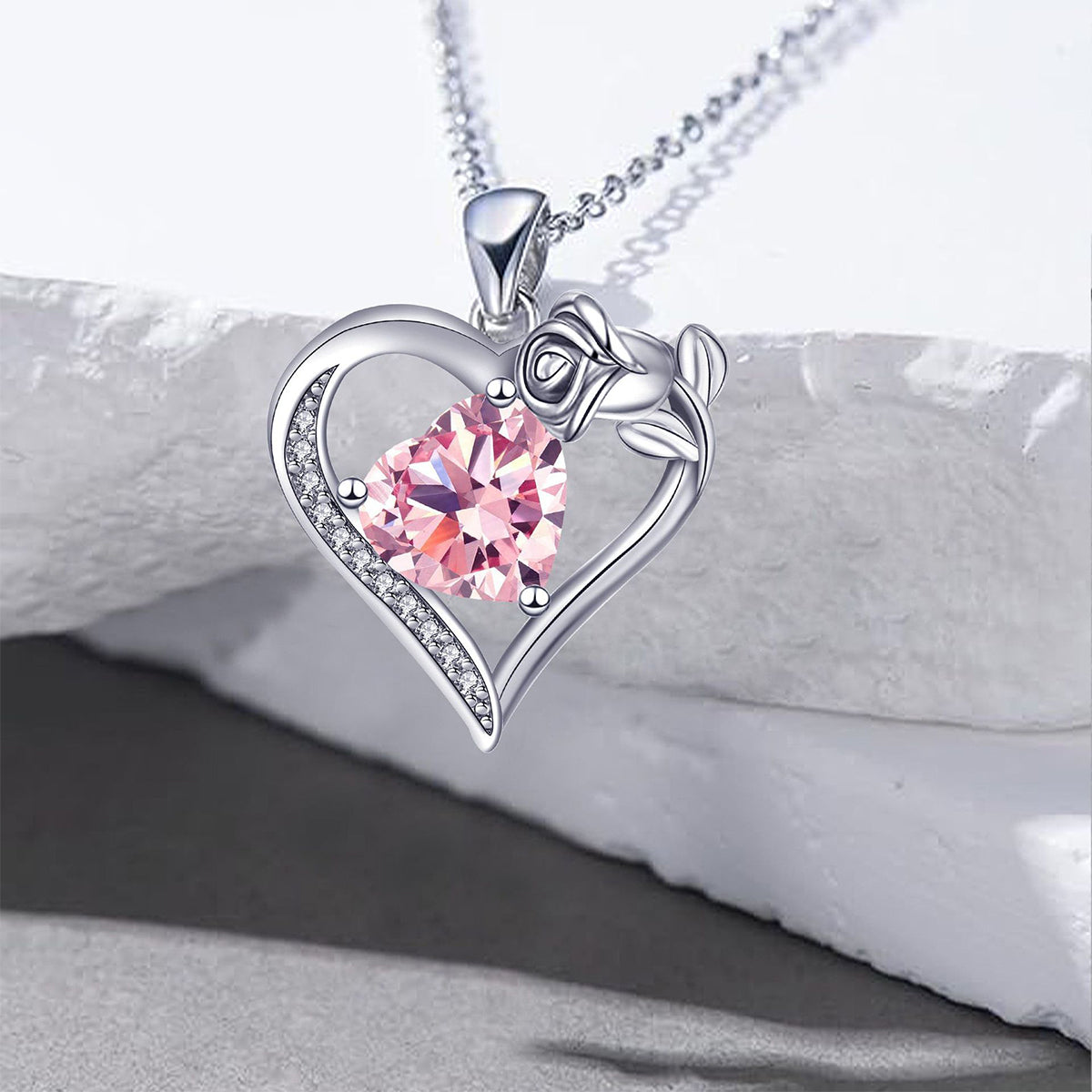 Copper With Silver Plated Heart Pendant Necklace