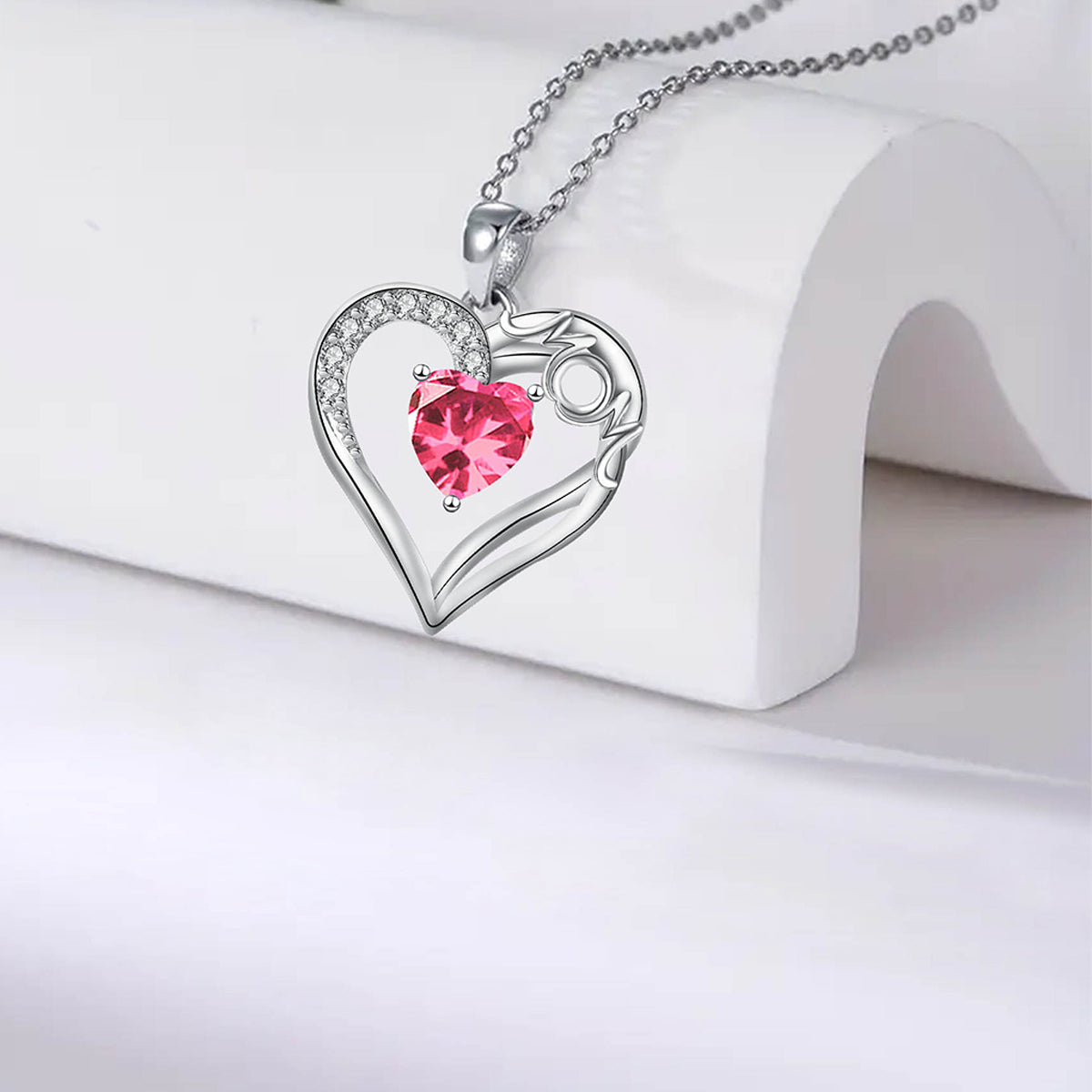 Copper With Silver Plated Heart Pendant Necklace