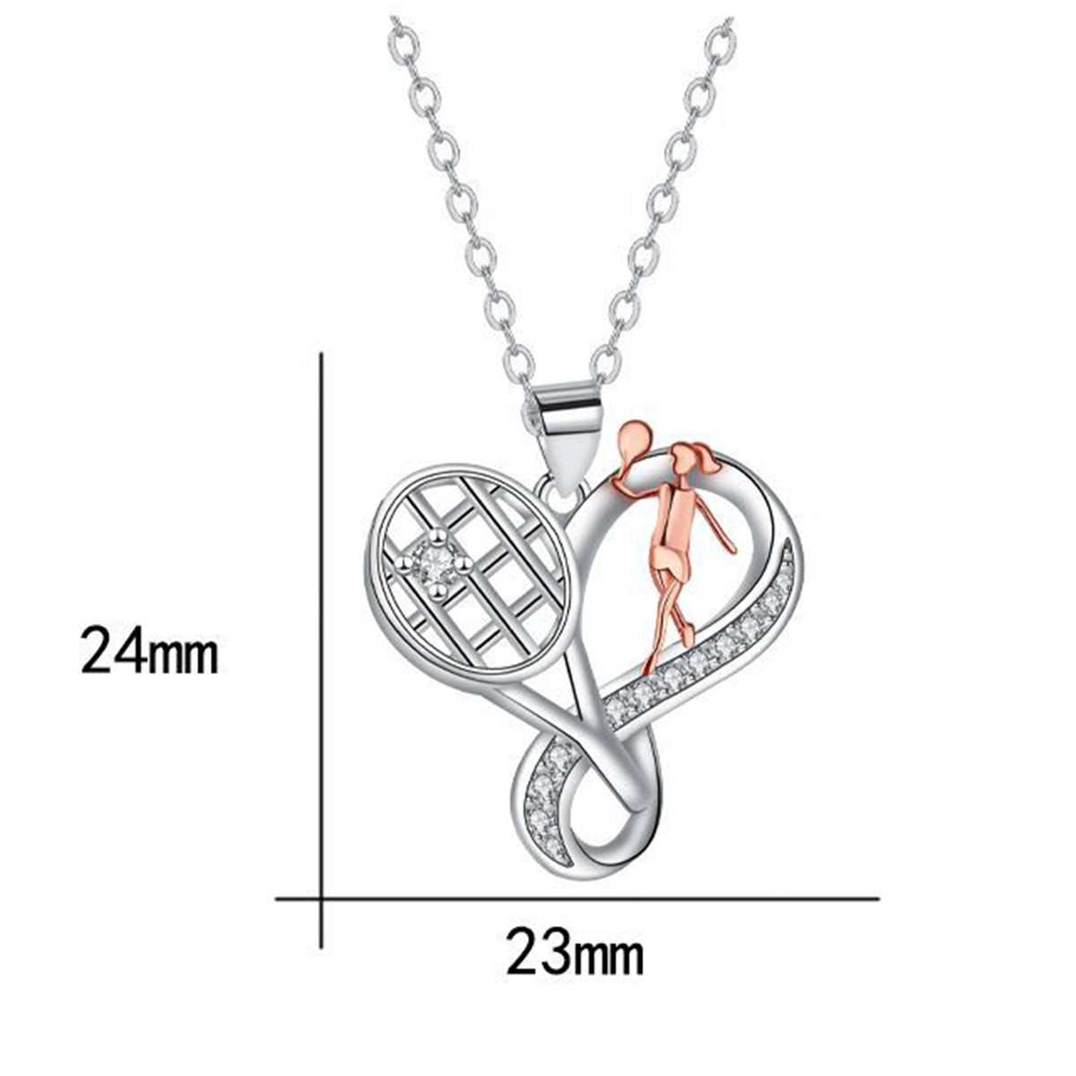 Copper With Silver/Rosegold Plated Heart Pendant Necklace