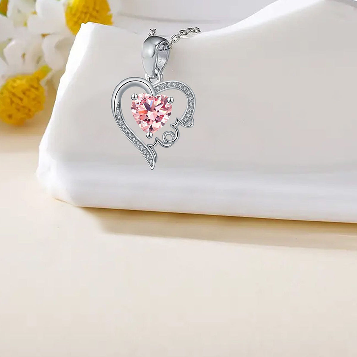 Copper With Silver Plated Heart Pendant Necklace