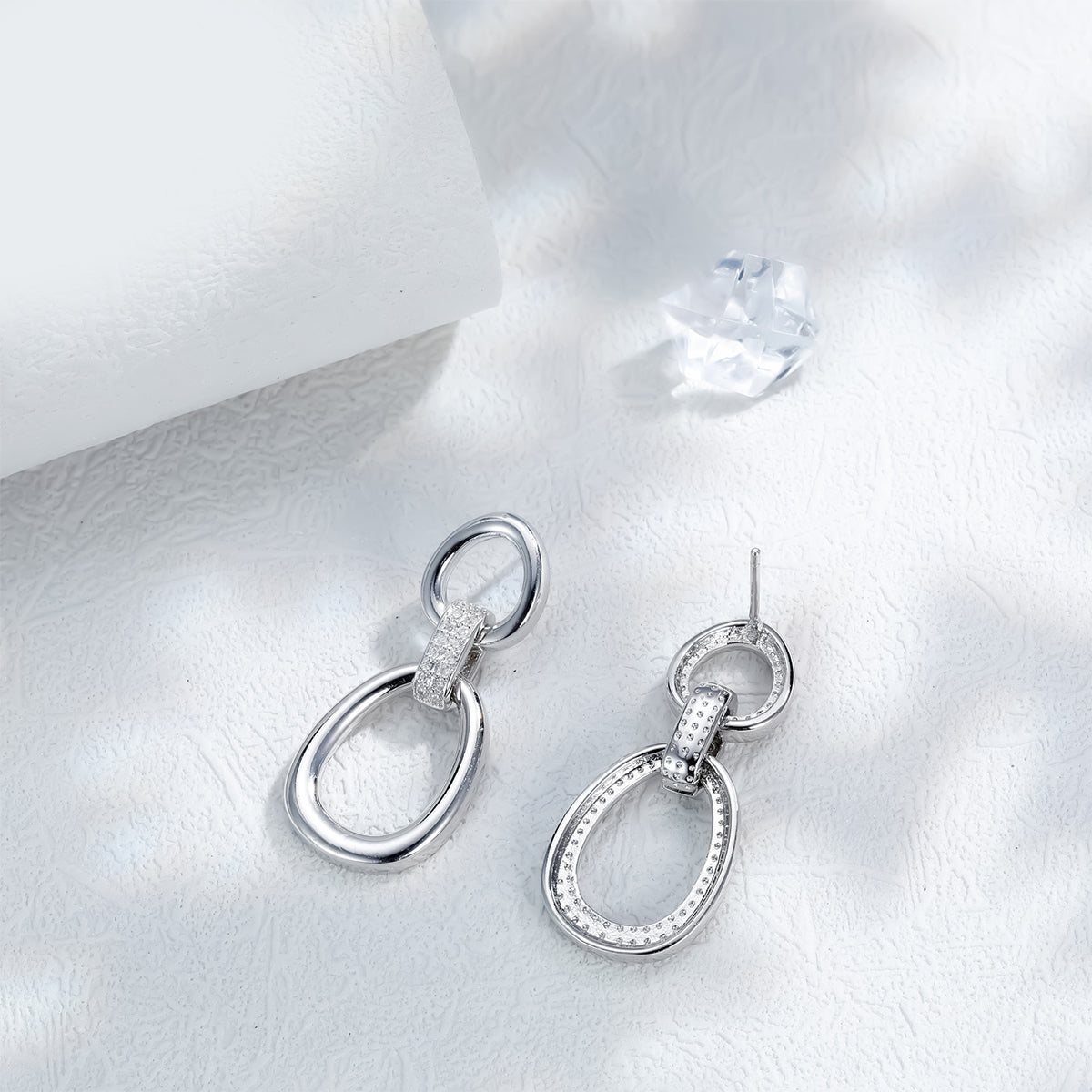 Copper With Silver Plated Fashion Jewelry Earrings