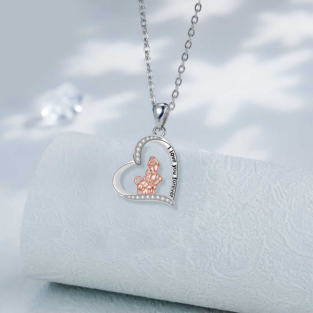 Copper With Silver Plated Heart Pendant Necklace