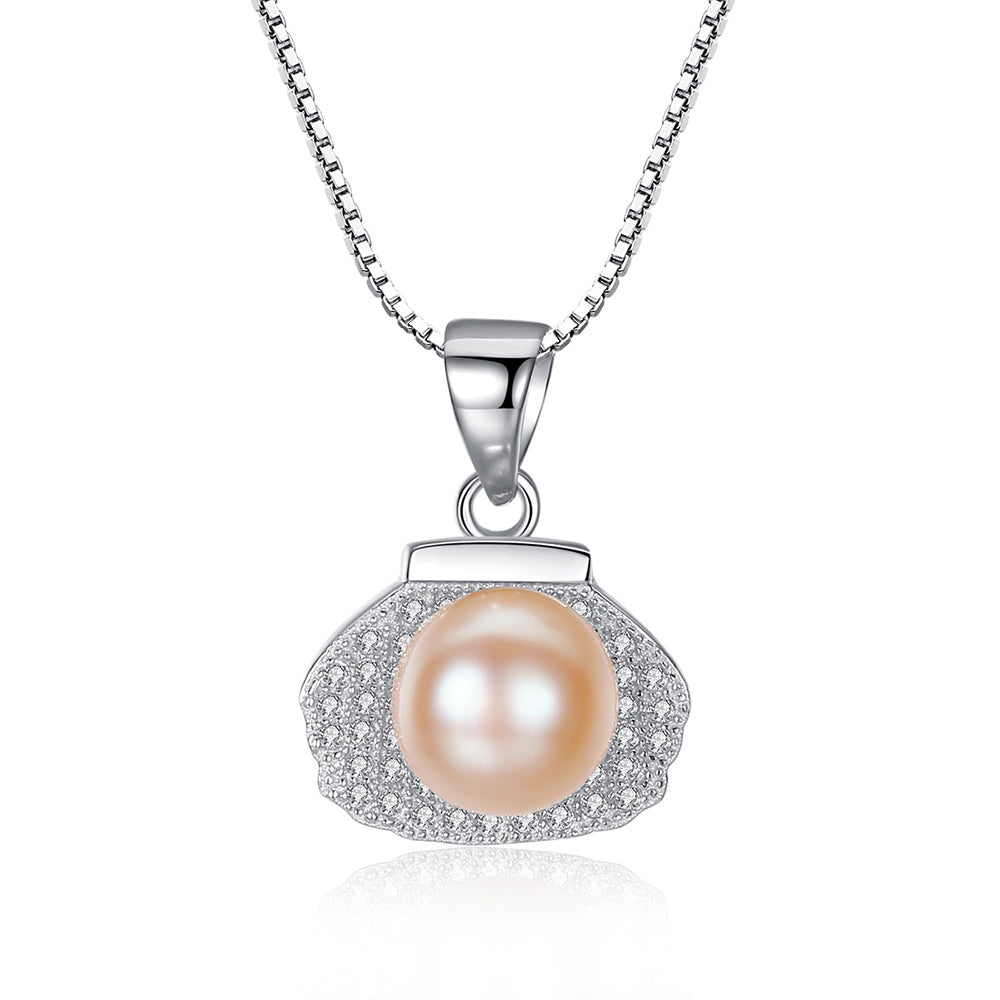 925 Sterling Silver Natural Pearl Drop Necklace Fashion Jewelry Gift for Women Girls