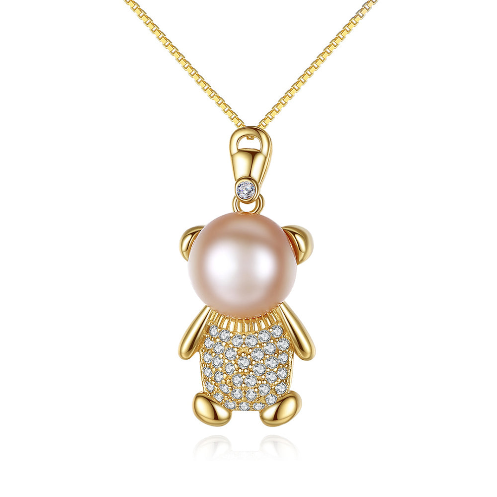 925 Sterling Silver Natural Pearl Drop Necklace Fashion Jewelry Gift for Women Girls