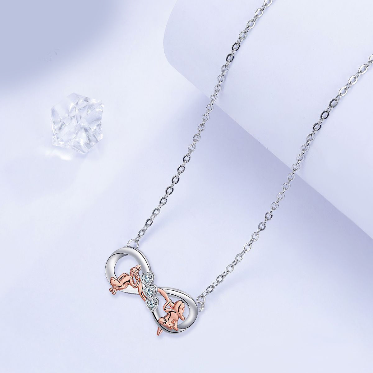 Copper With Silver/Rosegold Plated Infinity Pendant Necklace for Women