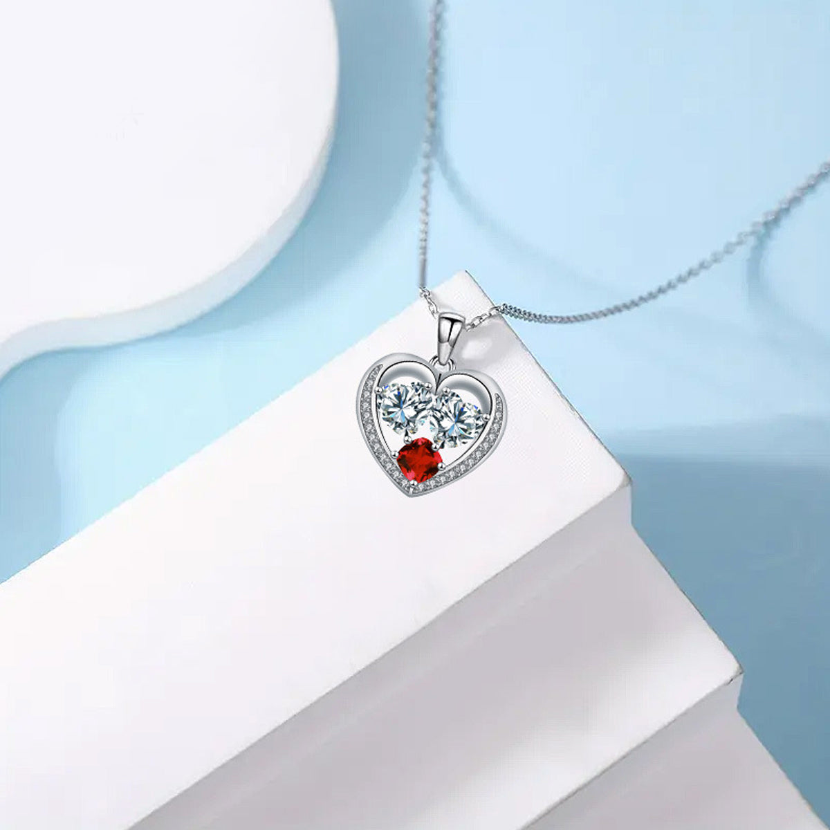 Copper With Silver Plated Heart Pendant Necklace