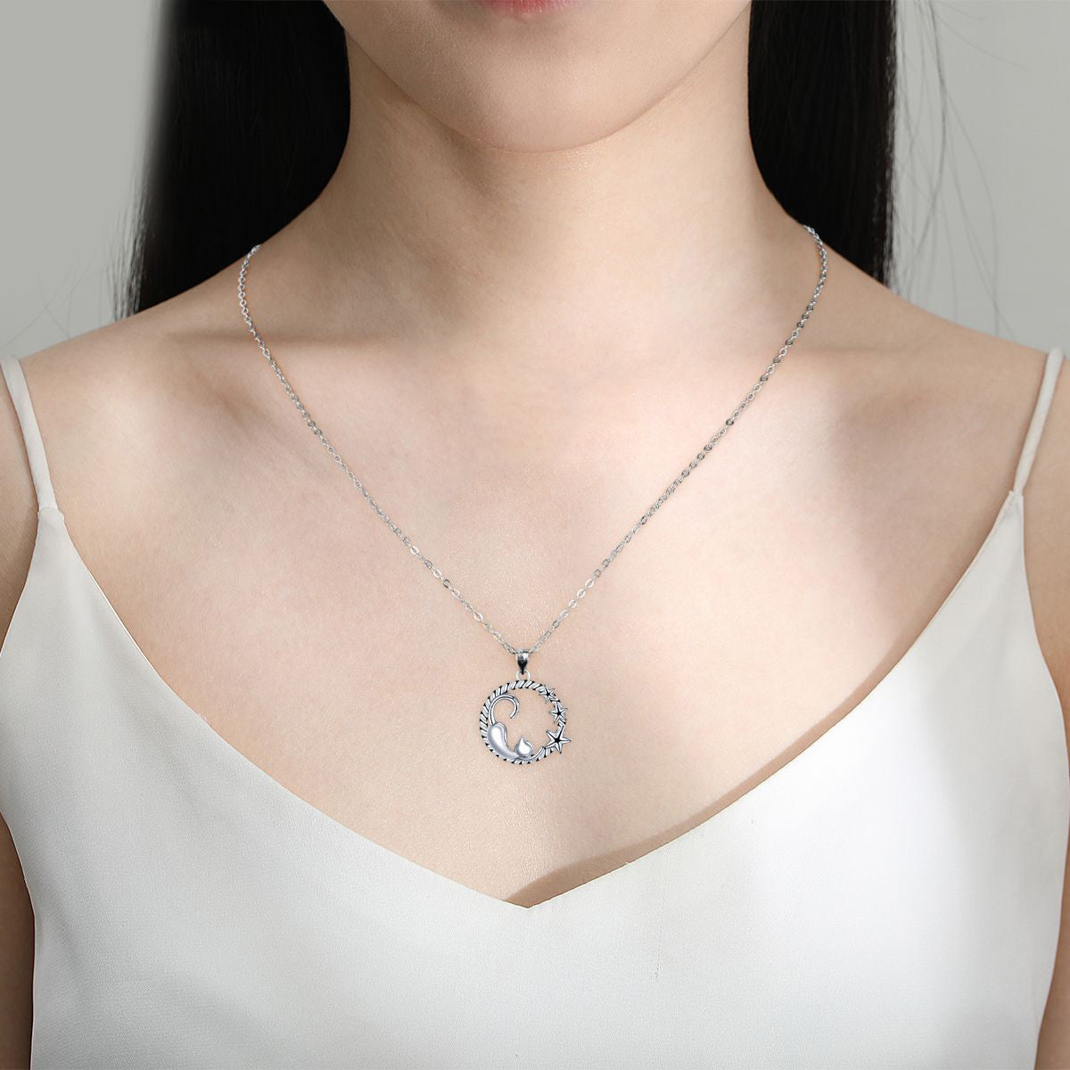 Copper With Silver Plated Birds Trees Pendant Necklace