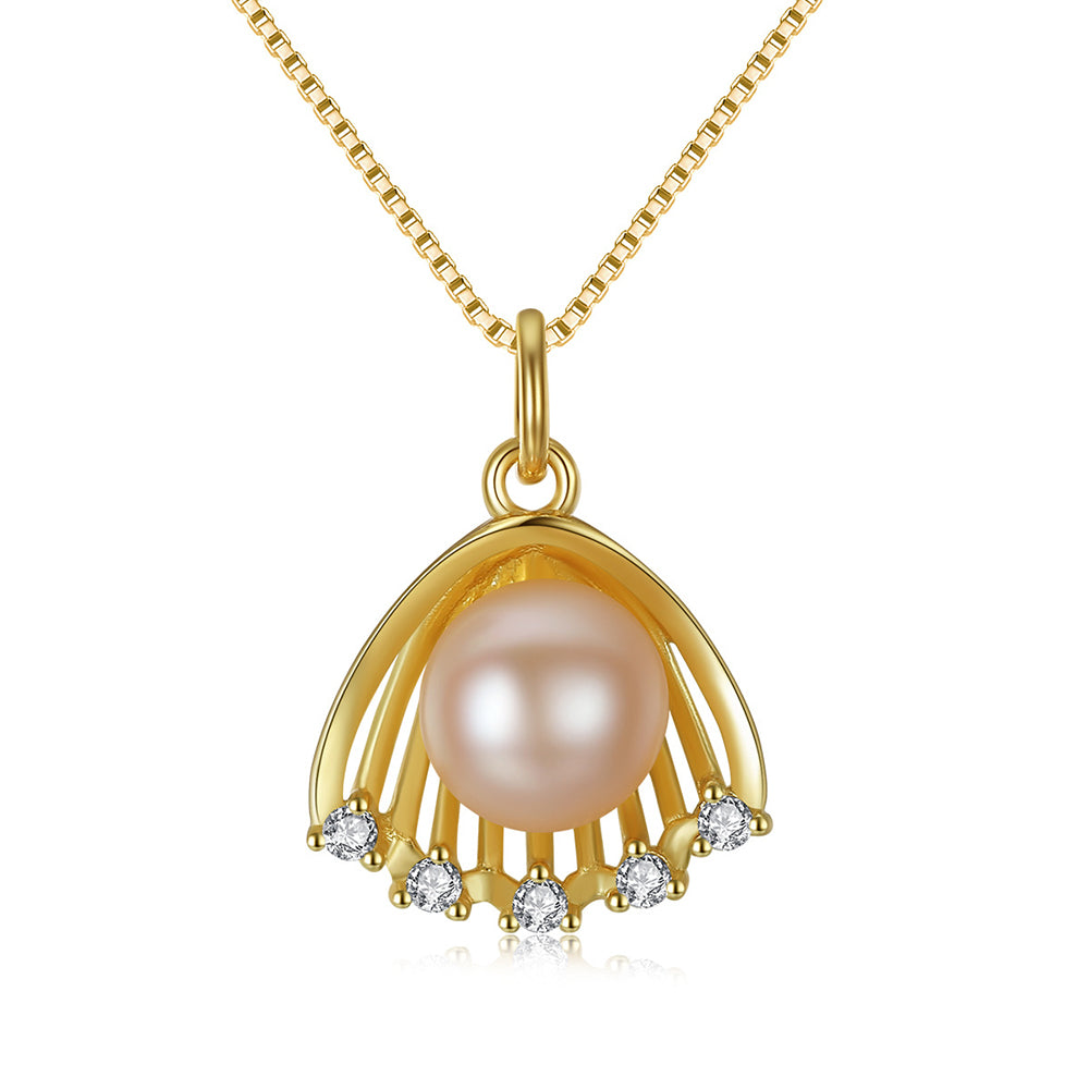 925 Sterling Silver Natural Pearl Drop Necklace Fashion Jewelry Gift for Women Girls