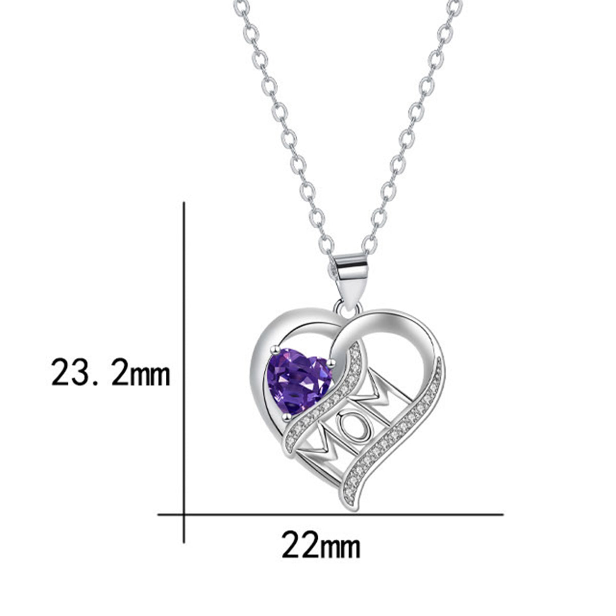 Copper With Silver Plated Heart Pendant Necklace