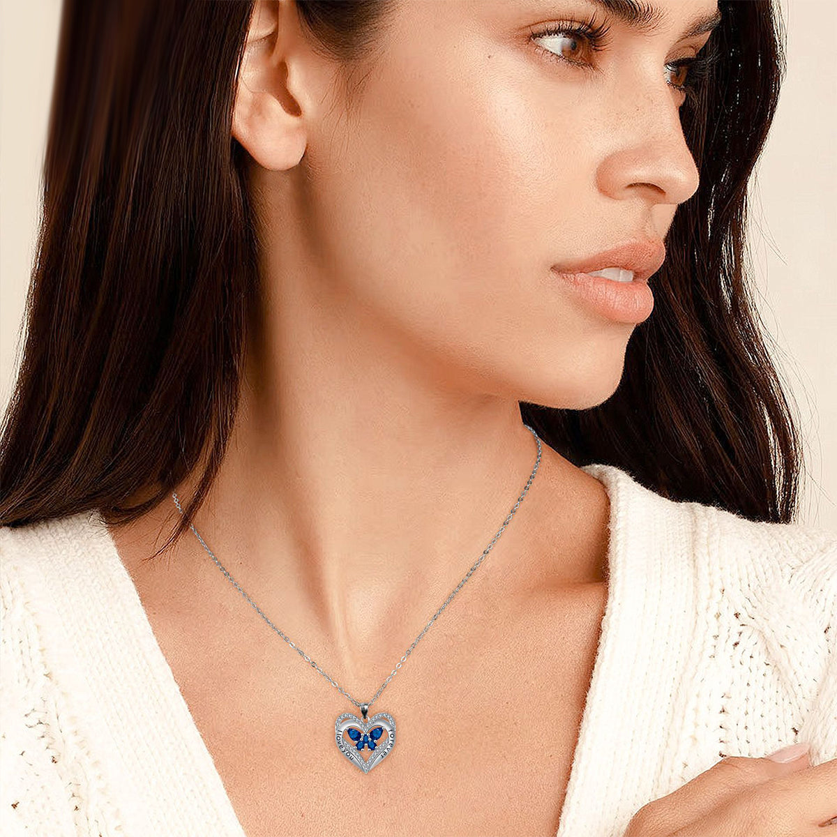 Copper With Silver Plated Heart Pendant Necklace