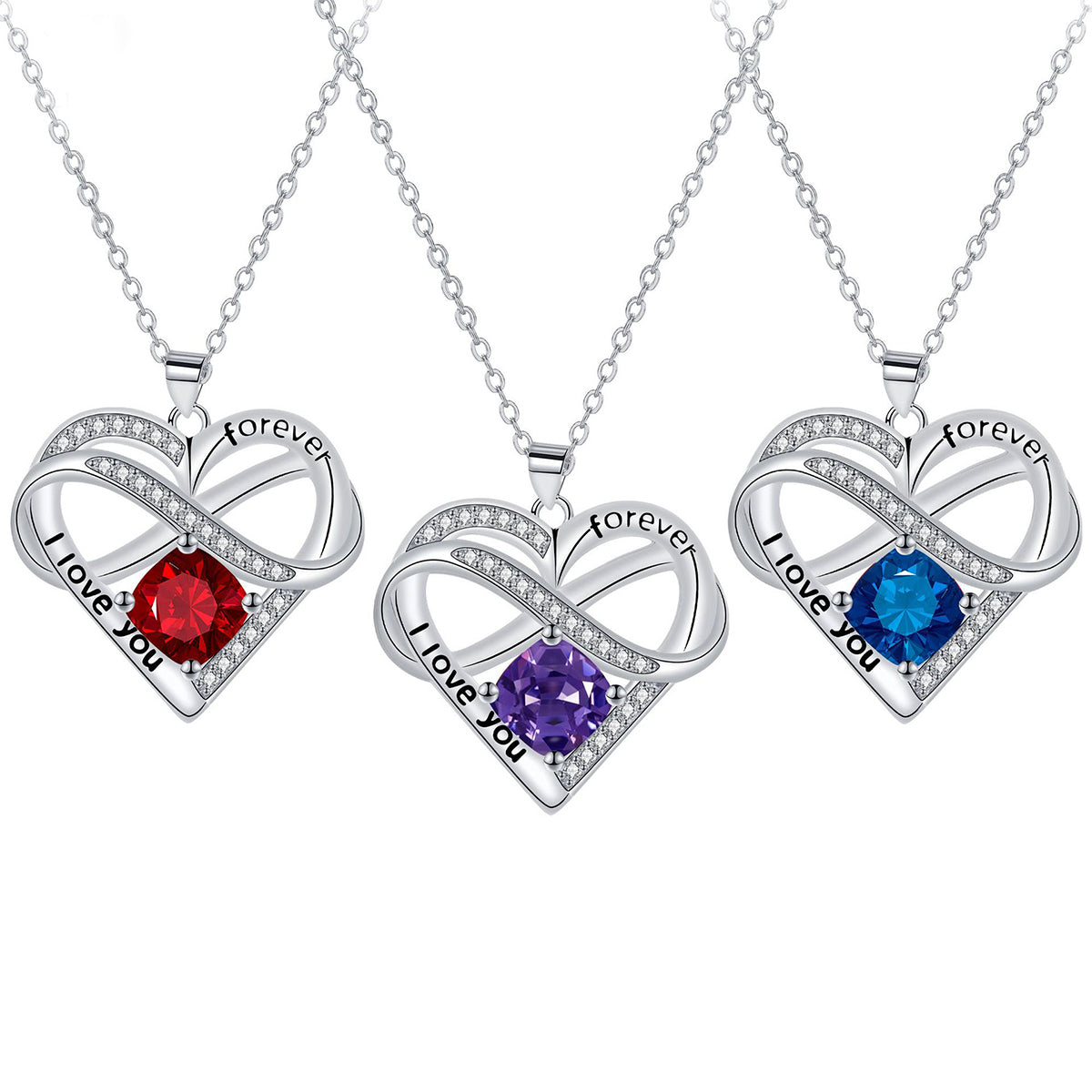 Copper With Silver Plated Heart Infinity Pendant Necklace