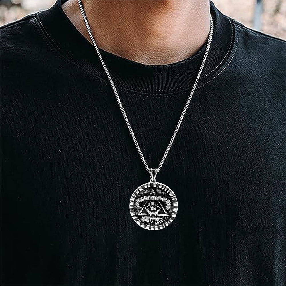 Eye of Horus Pendant Necklace, Men Women's Fashion Jewelry, Perfect for Parties & Gifts, Elegant Accessory for Everyday Wear