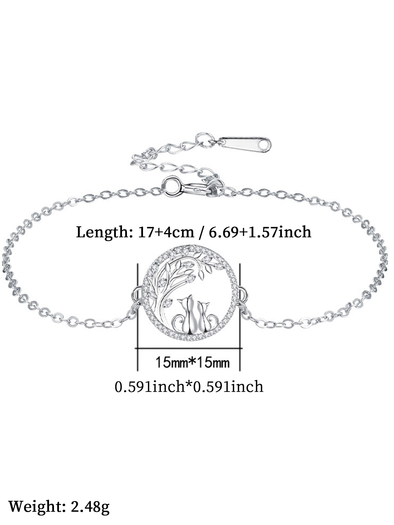 Cute Cat Design Bracelet, Fashionable Jewelry for Women & Girls, Trendy All-match & Exquisite Jewelry for Birthday Gift
