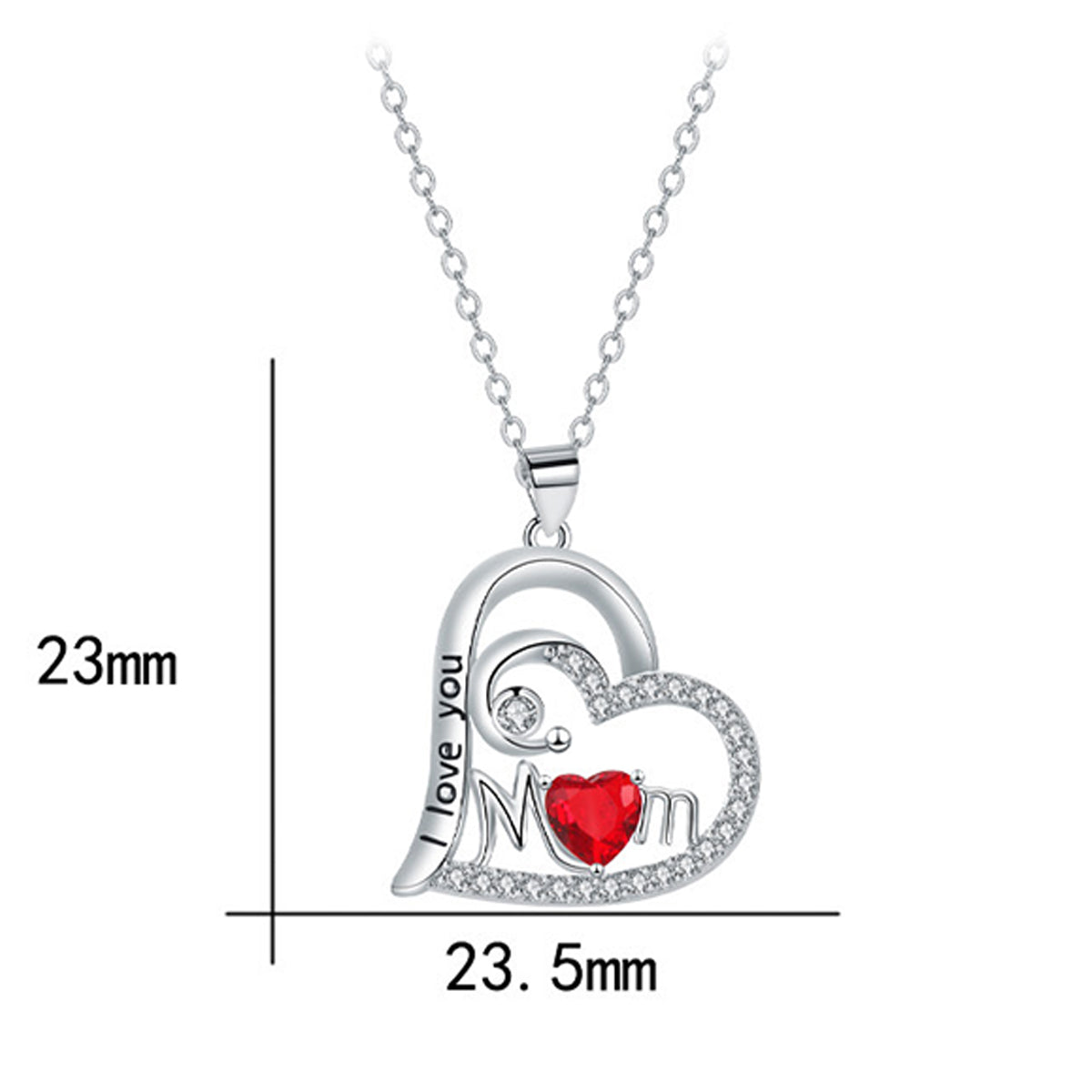 Copper With Silver Plated Heart Pendant Necklace