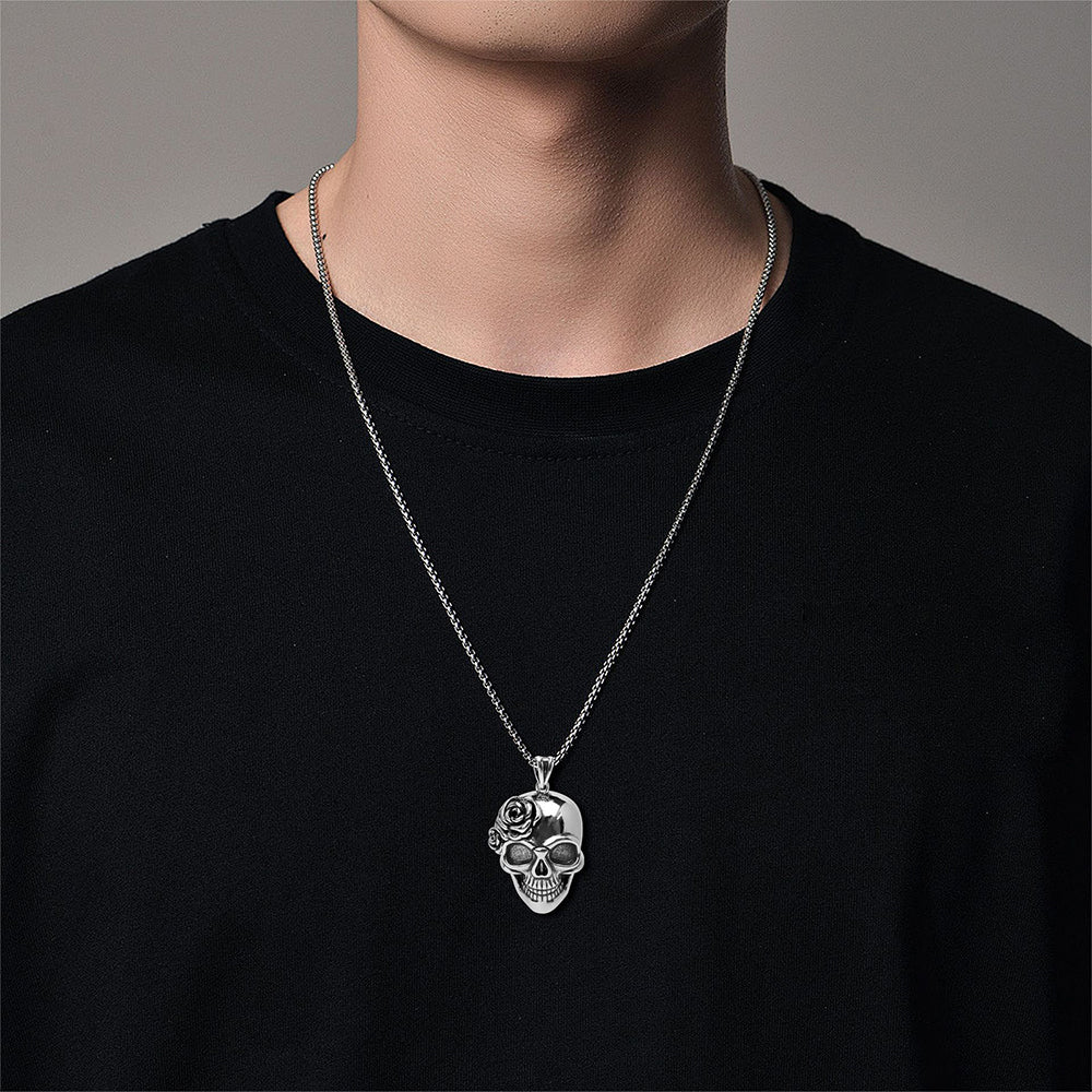 Personality Skull Pendant Necklace, Men Women's Fashion Jewelry, Perfect for Parties & Gifts, Elegant Accessory for Everyday Wear
