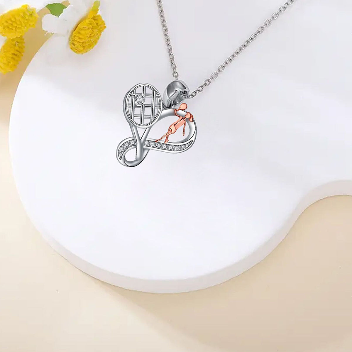 Copper With Silver/Rosegold Plated Heart Pendant Necklace