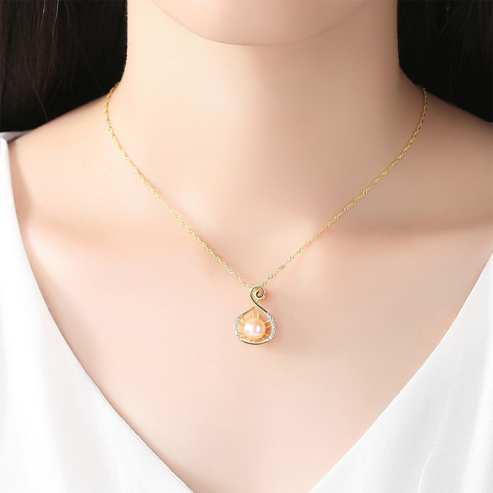 925 Sterling Silver Natural Pearl Drop Necklace Fashion Jewelry Gift for Women Girls